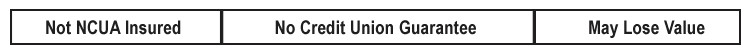 Not NCUA Insured. No Credit Union Guarantee. May Lose Value