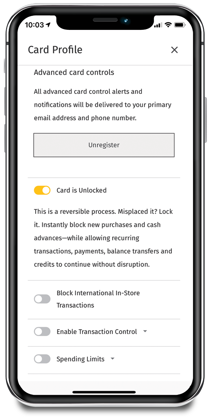 Card Controls