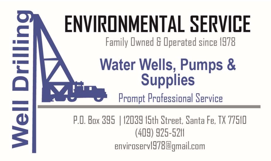 Well Drilling. Water Wells, Pumps and Supplies. 409-925-5211